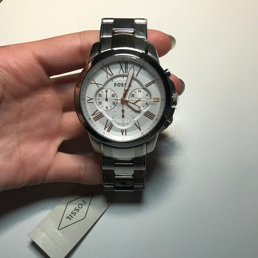 Mens Silver Fossil Watch